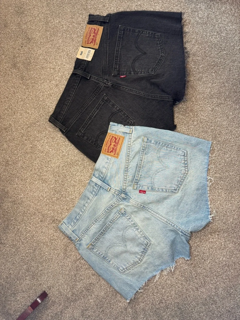 Levi's 501’s Women's Denim Cutoff Shorts Duo - Light Blue & Black - Picture 5 of 9